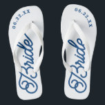 Modern Custom Bridal Wedding Color Flip Flops<br><div class="desc">These flip flops are perfect for the soon-to-be Mrs! Customize with your wedding date and wedding colors.</div>