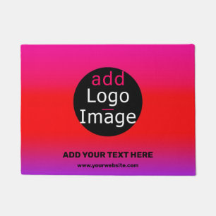 Modern Custom Business Chic Logo Magenta Purple Doormat