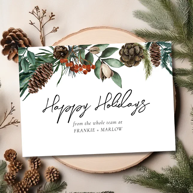 Modern Custom Business Company Corporate Logo Holiday Card | Zazzle