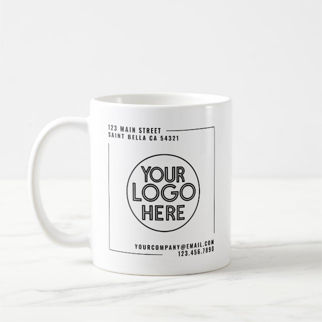 Modern Custom Business Company Logo  Coffee Mug (Left)