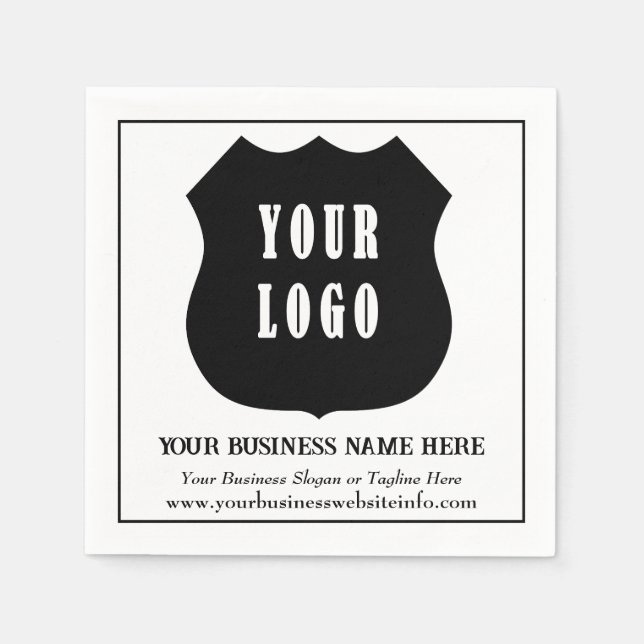 Modern Custom Business Company Logo  Napkins (Front)