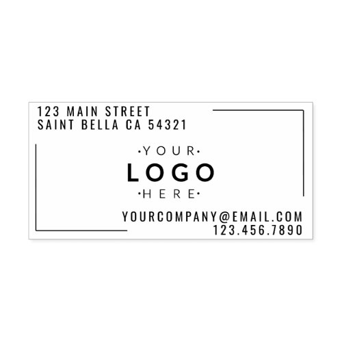 Modern Custom Business Company Logo Return Address Self_inking Stamp