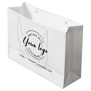 Modern Custom Business Company website Your Logo  Large Gift Bag