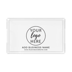 Modern Custom Business Logo and Company Website Acrylic Tray