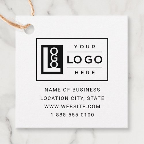 Modern Custom Business Logo and QR Code Favor Tags