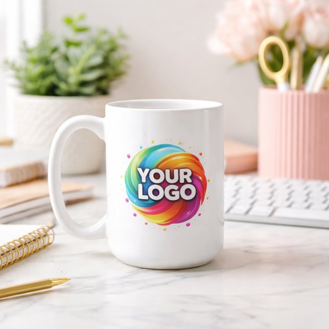Modern Custom Business Logo Branded Large Coffee Mug (Creator Uploaded)