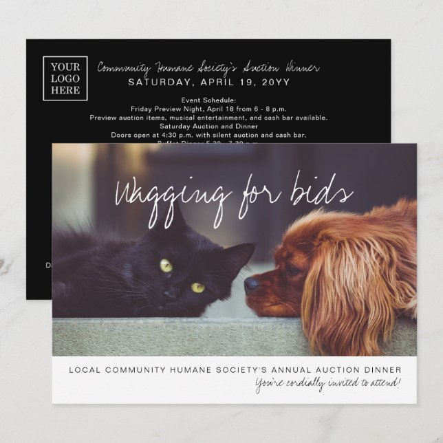 Modern Custom Business Logo Company Event Party Invitation (Front/Back)