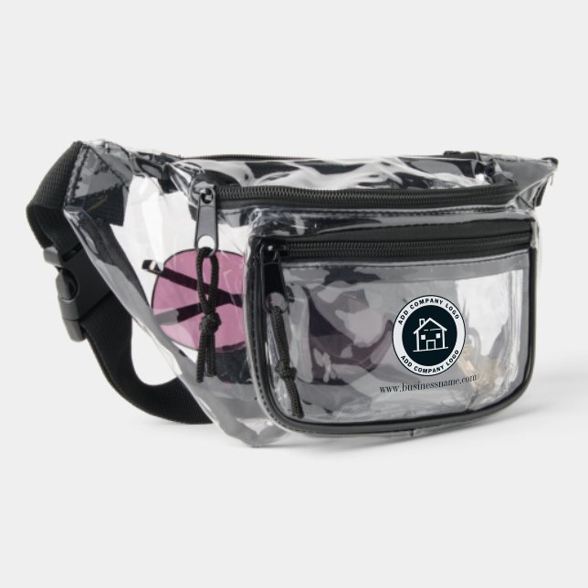 Modern Custom Business Logo Giveaway Clear Fanny Pack (Right)