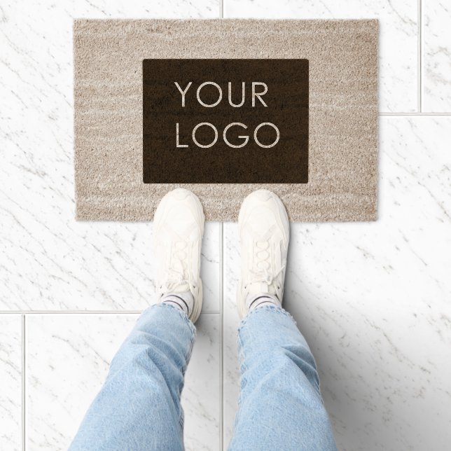 Modern Custom Business Logo Natural Coir Fiber Doormat (Insitu)