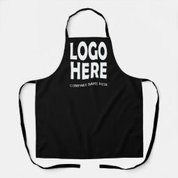 Modern Custom Business Logo On Black Promotional Apron Zazzle Modern Custom Business Logo On Black Promotional Apron Zazzle