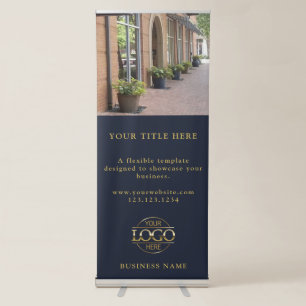 Modern Custom Business Logo & Photo Professional Retractable Banner
