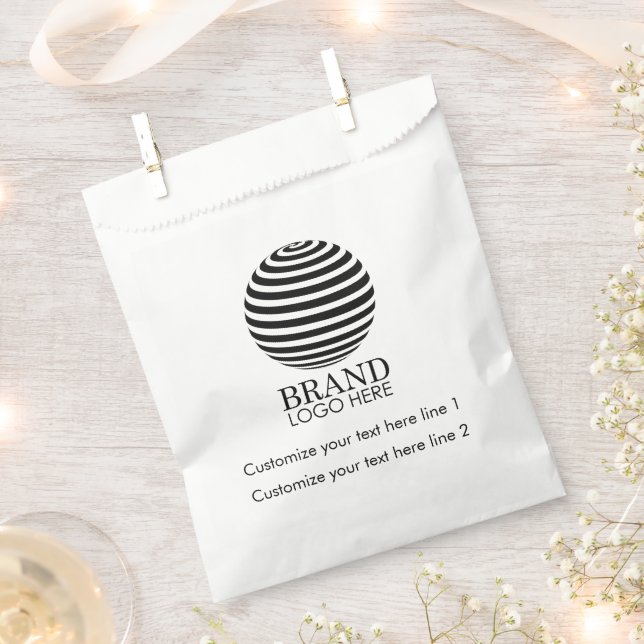 Modern Custom Business Logo Promotional Gift Favor Bag (Clipped)