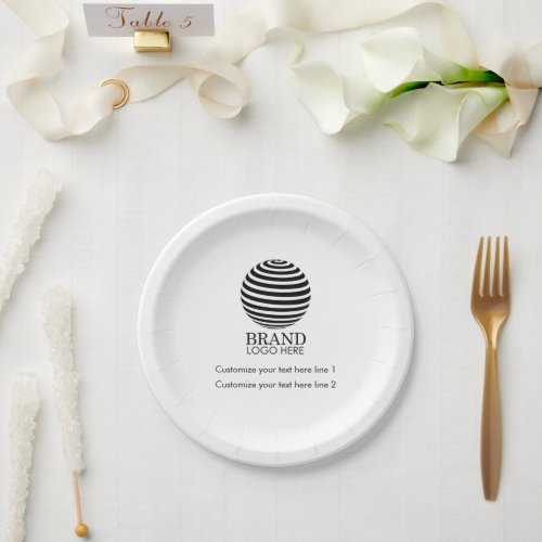 Modern Custom Business Logo Promotional Gift Paper Plates