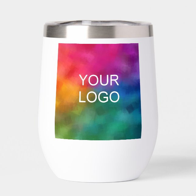 Modern Custom Business Logo Simple Template Best Thermal Wine Tumbler (Back)