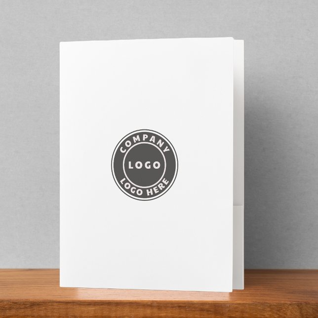 Modern Custom Business Logo with Website Pocket Folder (Simple Business Logo with Website Link Minimalist Presentation Folder)