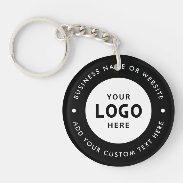 Modern Custom Business Name and Logo  Keychain (Front)