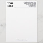 Modern Custom Business Office Letterhead with Logo<br><div class="desc">Custom Simple Business Office Letterhead with Logo - Add Your Logo - Image / Business - Company Name and Contact Information - Choose / add your favorite text and line colors. Resize and move or remove and add elements - Image / text with customization tool !</div>