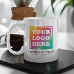 Modern Custom Business Promotional Logo Coffee Mug<br><div class="desc">Who said coffee breaks are just for sipping your favorite brew and catching up on the office gossip? Why not add a splash of brand personality to the mix? Our 'Promotional Business Logo Coffee Mugs' are a perfect blend of functionality and flair. They're not just mugs - they're your brand's...</div>
