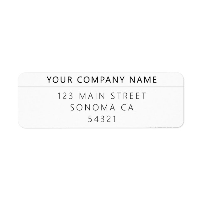 Modern Custom Business Return Address  Label (Front)