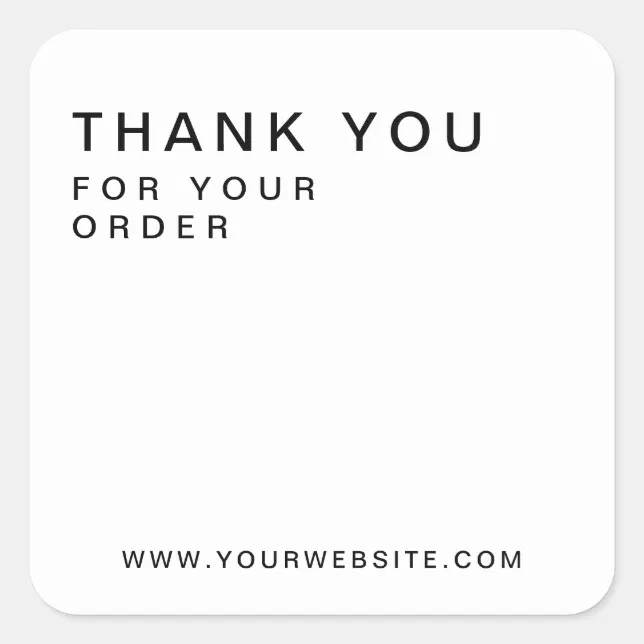 Modern Custom Business Thank You Square Sticker | Zazzle