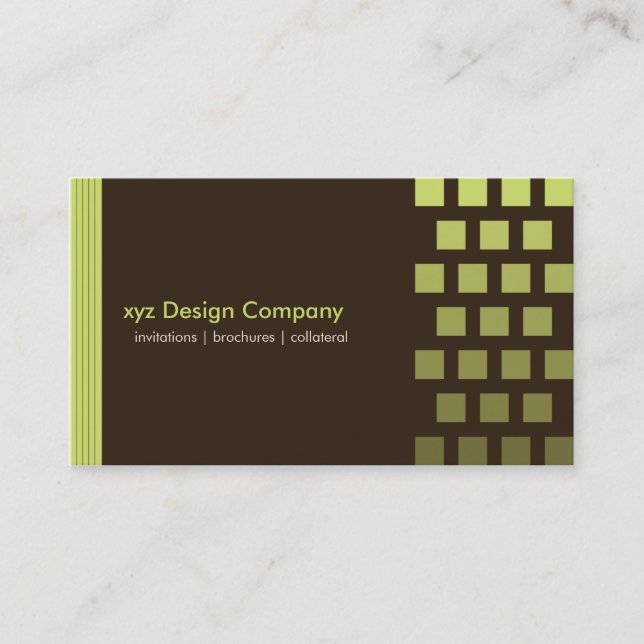 Modern custom Chocolate/Lime Business Card (Front)