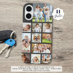 Modern Custom Color 11 Photo Collage iPhone 16 Case<br><div class="desc">Create your own photo collage cell phone case with this easy-to-use template for 11 pictures in a variety of shapes and sizes against an editable dark gray background. CHANGES: The background color can be changed or select styled graphics background or change the text font style, size, color and placement in...</div>