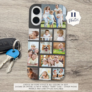 Modern Custom Color 11 Photo Collage iPhone 16 Case