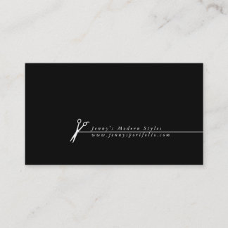 Modern custom color hair stylist scissors business card