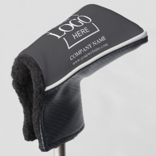 Modern Custom Company Business Logo Gray Branded Golf Head Cover