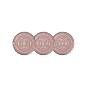 Modern Custom Company Business Logo Pink Branded Golf Ball Marker