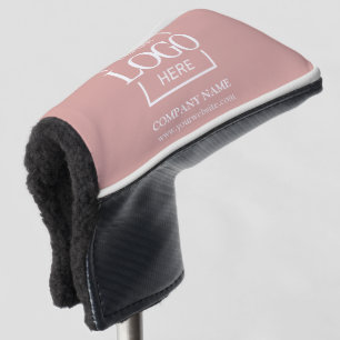 Modern Custom Company Business Logo Pink Branded Golf Head Cover