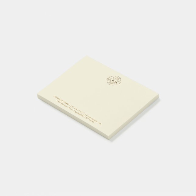 Modern Custom Company Business Logo Promotional Post-it Notes (Angled)