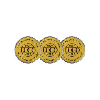 Modern Custom Company Business Logo Yellow Branded Golf Ball Marker