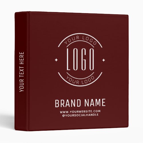 Modern custom company logo business branded 3 ring binder