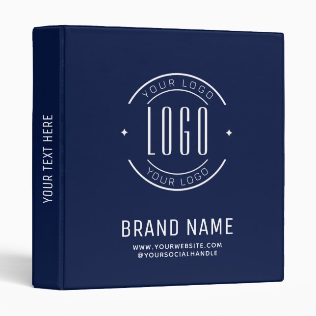 Modern custom company logo business branded 3 ring binder (Front/Spine)