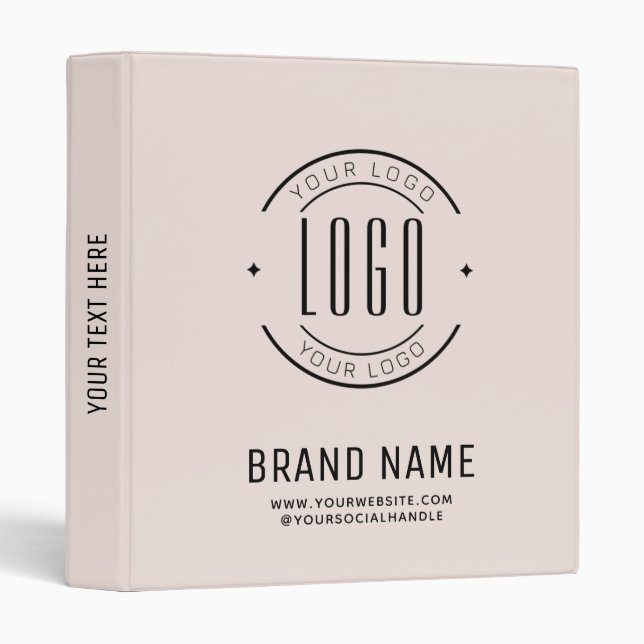 Modern custom company logo business branded 3 ring binder (Front/Spine)