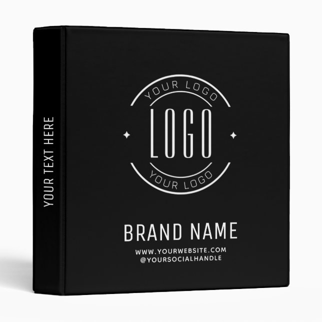 Modern custom company logo business branded 3 ring binder (Front/Spine)