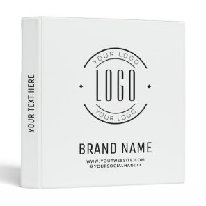 Modern custom company logo business branded 3 ring binder