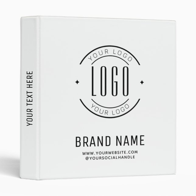 Modern custom company logo business branded 3 ring binder (Front/Spine)