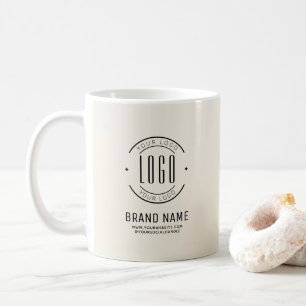 Modern custom company logo business branded  coffee mug