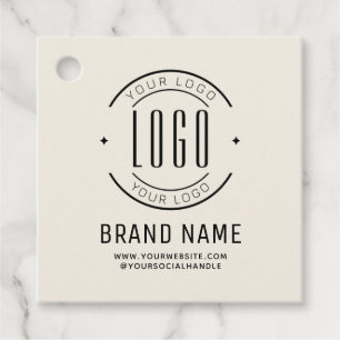 Modern custom company logo business branded favor tags