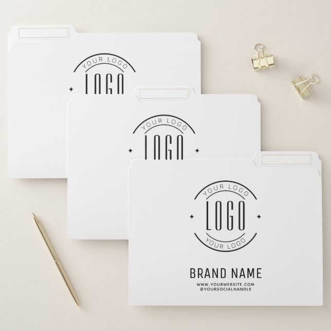 Modern custom company logo business branded file folder (Set)