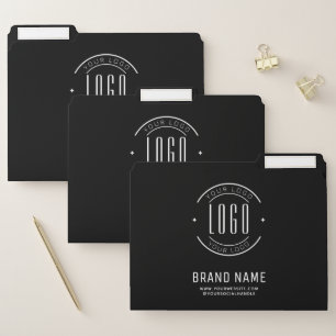 Modern custom company logo business branded file folder
