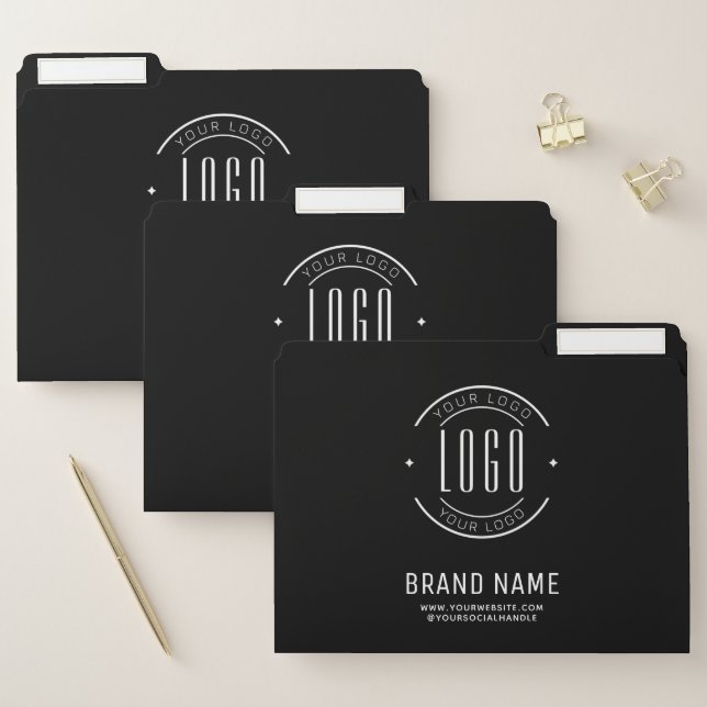 Modern custom company logo business branded file folder (Set)