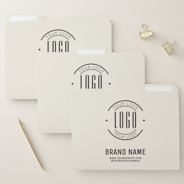 Modern custom company logo business branded file folder (Set)