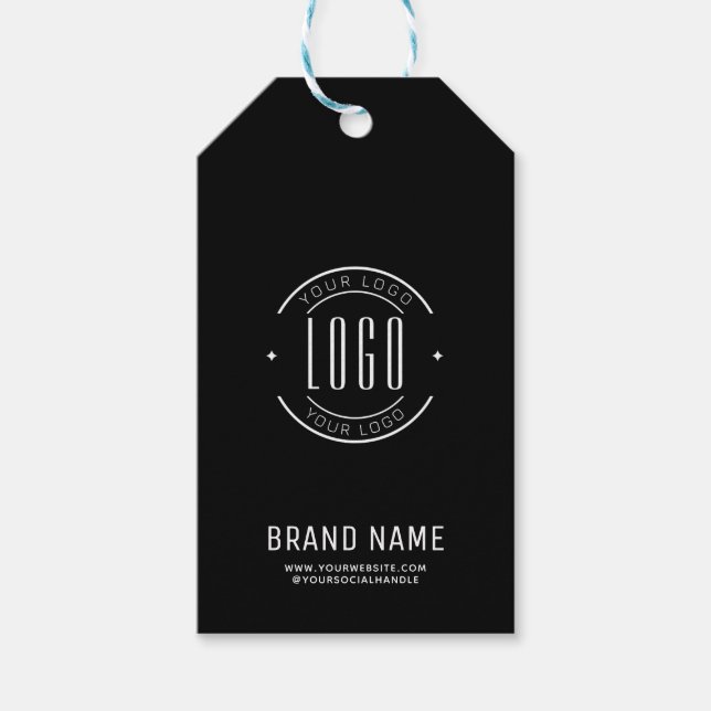Modern custom company logo business branded gift tags (Front)