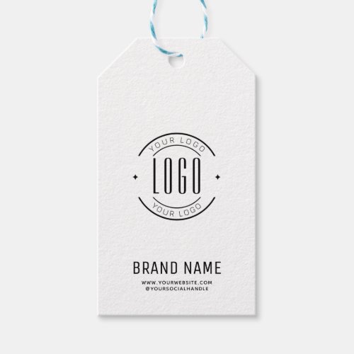 Modern custom company logo business branded gift tags