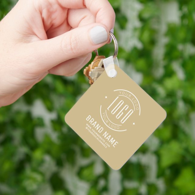Modern custom company logo business branded keychain (Hand)