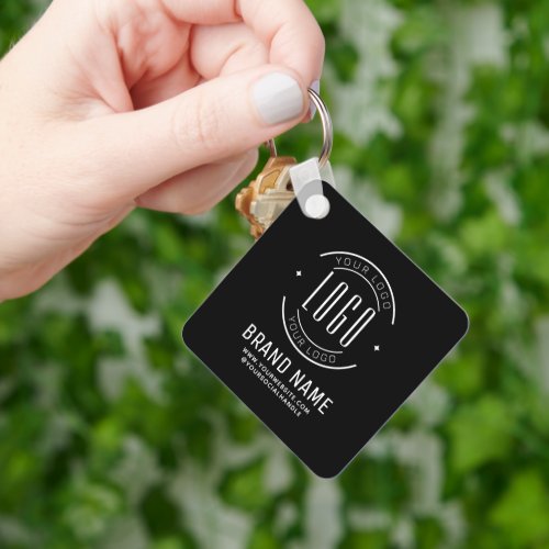Modern custom company logo business branded keychain