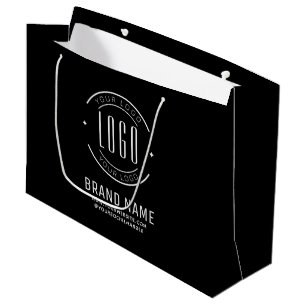 Modern custom company logo business branded large gift bag